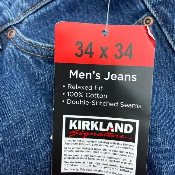 NEW Kirkland Signature Men's 34x34 Relaxed Fit Jeans Double-Stitched N0030 - Picture 8 of 10